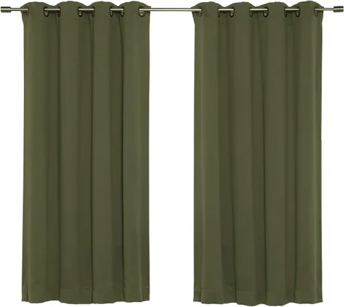 Vista 7 de Best Home Fashion Cortinas opacas aisladas térmicamente - Parte superior del ojal de bronce antiguo - 52" de ancho x 84" Largo - (Juego de 2 Paneles)