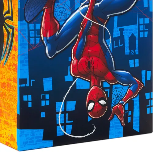 Vista 7 de Hallmark Bolsas de regalo de Spider-Man de Marvel (2 bolsas: 1 grande de 13 pulgadas, 1 extra grande de 15 pulgadas) para cumpleaños, Halloween