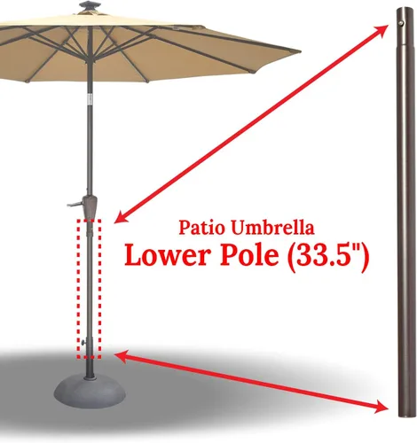 Vista 4 de YardGrow Poste inferior de repuesto para sombrilla de patio, con hebilla de bala, con hebilla de bala