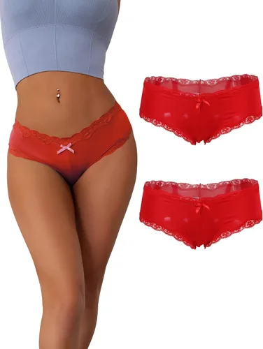 Vista 12 de comeondear Ropa interior atrevida para mujer, con ribete de encaje, bragas
