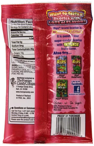 Vista 2 de Rips Rippin Reds Licorice Candy 12 bolsas de 4 oz