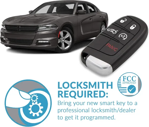 Vista 5 de Keyless2Go Repuesto para llave inteligente de proximidad de 5 botones para Chrysler Dodge M3M-40821302 68155687 AB