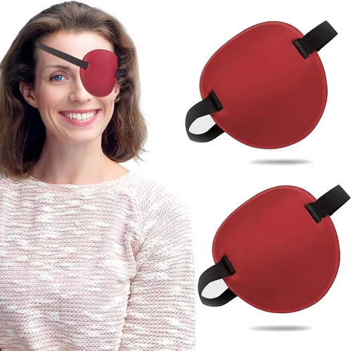Vista 10 de 2 parches oculares ajustables para tratar la ambliopía u ojo vago, válidos para el ojo derecho o izquierdo, color negro
