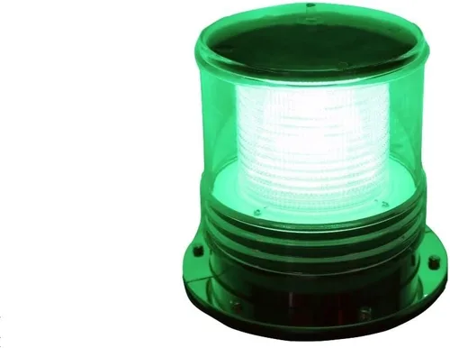 Vista 2 de Luz de advertencia de muelle solar - Iluminación solar impermeable para muelle - LED verde constante encendido o intermitente iluminación de 360