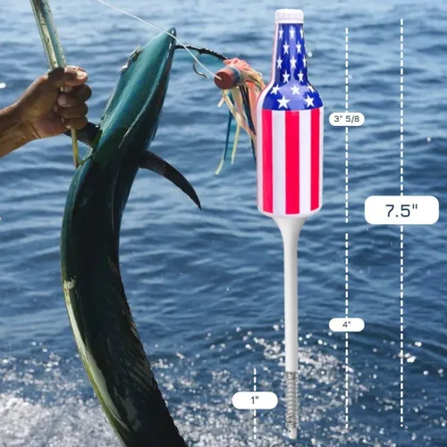 Vista 4 de Paquete de 3 bobbers de pesca con la bandera estadounidense, regalo perfecto para el Día de los Veteranos y el 4 de julio - Bobbers patrióticos