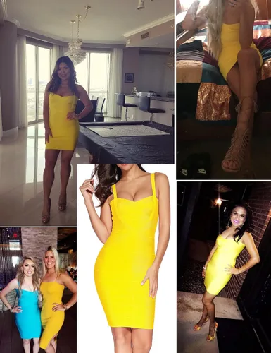 Vista 4 de merlin - Vestido ajustado con tirantes de fiesta estilo celebridad, vestido tipo lápiz para mujer