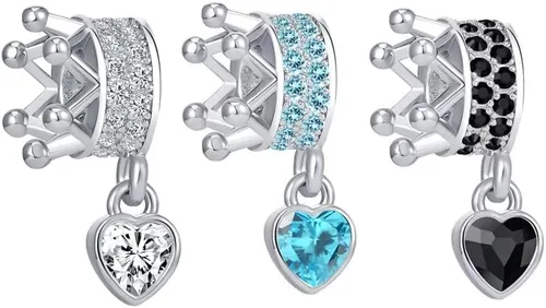 Vista 3 de YQSLIN - Abalorio colgante con forma de corazón de cristal con texto en inglés "You Always Be My Queen" para mujer