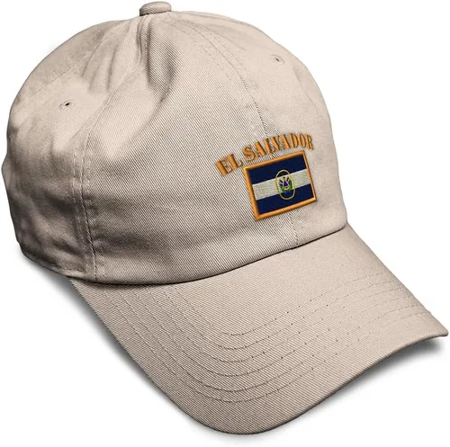 Vista 50 de Speedy Pros Sombrero de béisbol suave bordado papá sombrero El Salvador bandera bordado hombres y señoras gorra de béisbol algodón