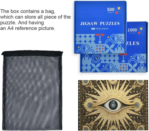 Vista 7 de Boho Eye Jigsaw Puzzles 500 Pieces for Adults with Mesh Storage Bag 2011275