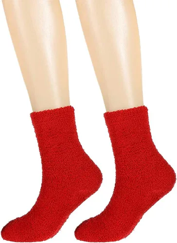 Vista 2 de 6 pares de calcetines mullidas de microfibra para mujer, calcetines mullidas para dormir en invierno