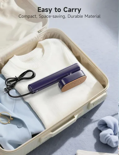 Vista 7 de Vaporizador para ropa, potente plancha de vapor portátil de 1200 W, calentamiento rápido de 15 segundos, tanque de 3.5 fl oz, vapor continuo de 20