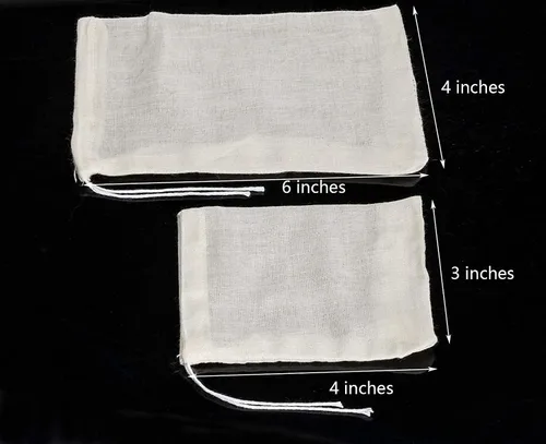 Vista 4 de 20 bolsas de muselina con cordón, bolsas de algodón natural sin blanquear para hierbas y estopas para café y té, caldo de sopa, caldo de sopa