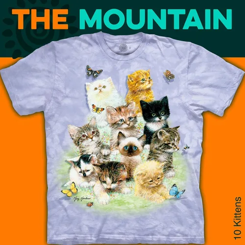 Vista 6 de The Mountain - Camiseta con gráfico de 10 gatitos, para hombre