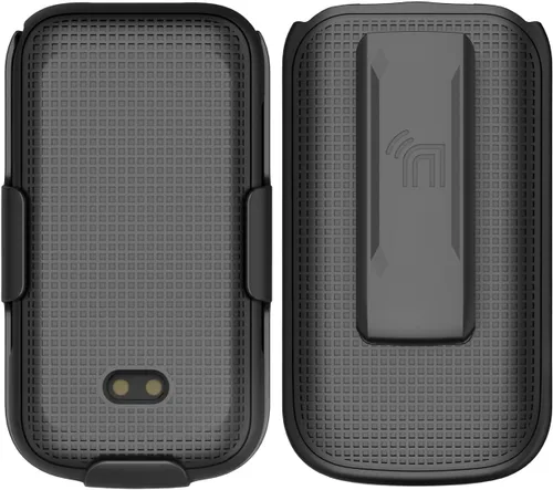 Vista 2 de Funda con clip para teléfono móvil Sonim XP3 Plus 4G, cubierta rígida delgada Nakedcellphone y [rotación/trinquete] Combo de funda de cadera