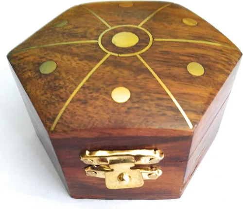 Vista 2 de UP24INTO7 Joyero pequeño redondo hecho a mano, mini organizador de viaje, estuche de almacenamiento portátil para anillos, aretes, ideas de regalos
