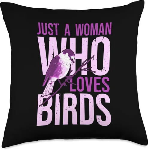 Vista 4 de Gartenvögel Birder Vögel Piepmatz Just A Girl Who Loves Bird Watcher - Almohada de 16 x 16 pulgadas, multicolor