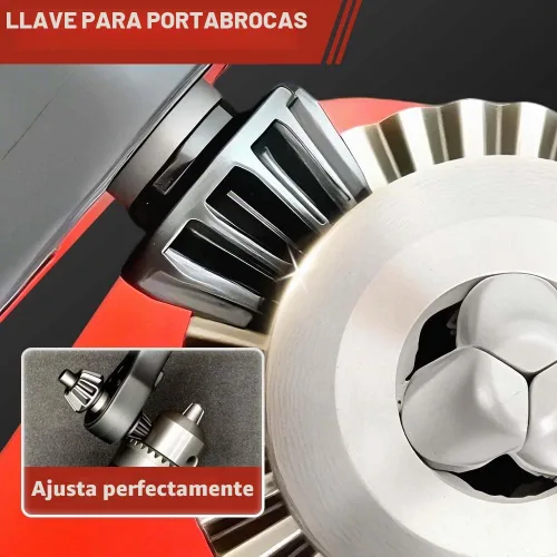 Vista 3 de Llave de trinquete de portabrocas 2 en 1, herramienta de repuesto universal de doble cabezal para taladro, compatible con la mayoría de taladros