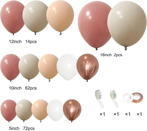 Vista 3 de PERPAOL 297 globos de color rosa polvoriento y pastel para bodas de arcoíris, cumpleaños, despedida de soltera y más