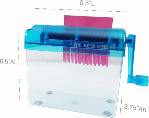 Vista 6 de HOME-X Trituradora de documentos de papel de manivela, suministros de oficina y enseñanza