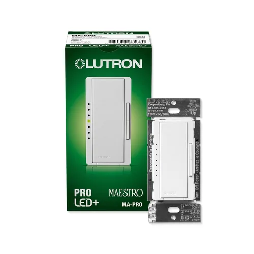 Vista 18 de Lutron - Interruptor de atenuación Maestro LED+ para bombillas LED regulables, halógenas e incandescentes, 150 W/unifolar o multiubicación, Biscuit