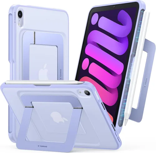 Vista 19 de TORRAS Funda para iPad Mini 7 A17 Pro, Funda para iPad Mini 6 con Soporte para Lápiz, Soporte Ultra Estable, Múltiples Ángulos de Visualización