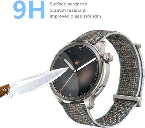 Vista 4 de Protector de pantalla compatible con Amazfit Balance SmartWatch (paquete de 3) película de vidrio templado transparente
