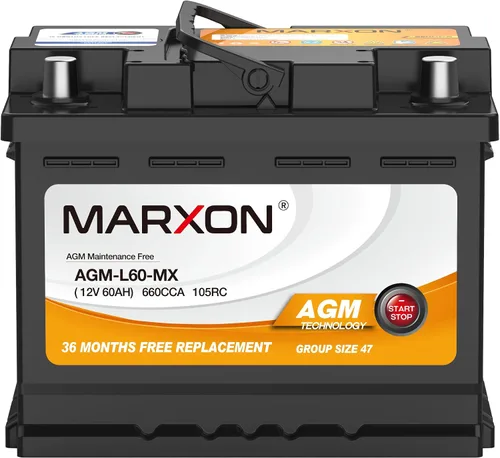 Vista 7 de Marxon Grupo 34 Batería de coche 12v 55AH 660CCA AGM Baterías sin mantenimiento Automotriz arranque parada reemplazo grupo 24 batería para Doge