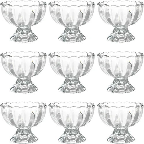 Vista 12 de Tazón de postre para helado, juego de 6, 6oz de cristal vintage con base pesada, taza para helado, fruta, postre, aperitivo, condimento (6)