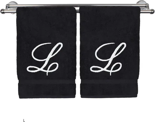 Vista 110 de Toalla de mano con monograma, regalo personalizado, 16 x 30 pulgadas, extra absorbente, 100% algodón turco, acabado de rizo suave, para baño, cocina