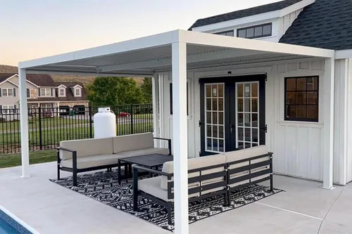 Vista 42 de PURPLE LEAF - Pérgola al aire libre con listones 10 x 12 pies de aluminio blanco con toldo rígido moderno y ajustable para patio, jardín