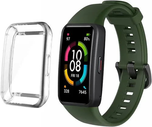 Vista 3 de Senter Funda de TPU suave premium Correas de repuesto de goma para Huawei Band 6/Honor Band 6 Smart Watch