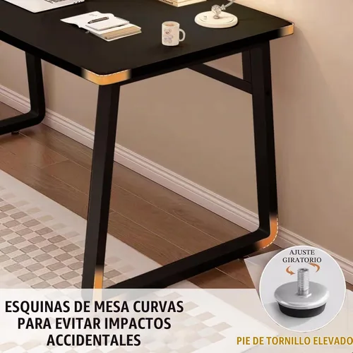 Vista 5 de Escritorio moderno de 39,4 pulgadas Mesa de computadora de estilo simple Escritorio de escritura de oficina industrial