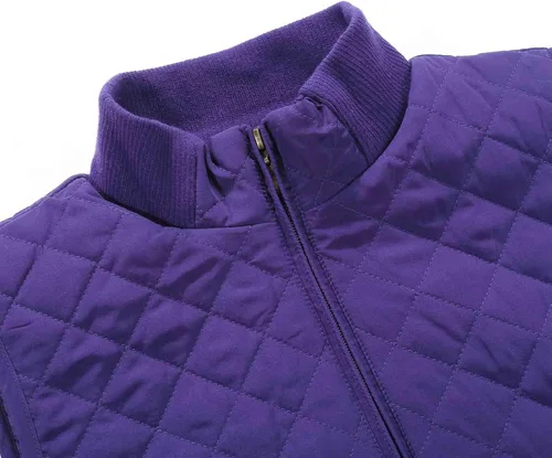 Vista 3 de Bienzoe Chaleco liviano sin mangas, acolchado, con cierre, casual, para mujeres con laterales elásticos.