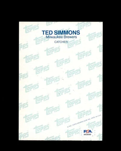 Vista 2 de Ted Simmons PSA DNA Signed 1981 Topps Super Autograph