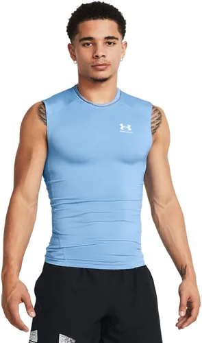 Vista 20 de Under Armour - Camiseta de compresión HeatGear sin mangas para hombre Negro (001)/Blanco