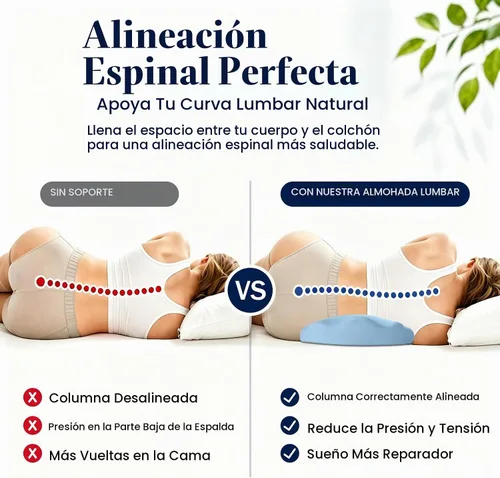 Vista 4 de Fledano Almohada de apoyo lumbar para dormir – Almohada de espuma viscoelástica para la parte baja de la espalda para la cama para aliviar el dolor