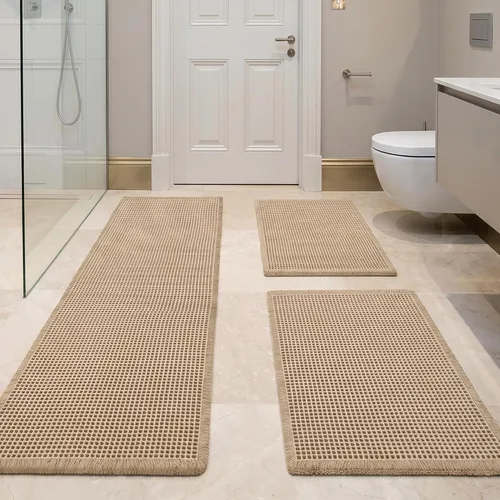 Vista 32 de JIUZHEN Tapete de Baño Mejorado con Diseño de Gofre Súper Absorbente Tapetes de Baño Antideslizantes Alfombras de Baño Lavables a Máquina de Secado