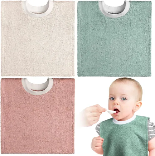 Vista 9 de Foaincore 3 piezas de cobertura completa para niños pequeños, baberos de bebé, baberos absorbentes de algodón toalla de rizo para niños pequeños