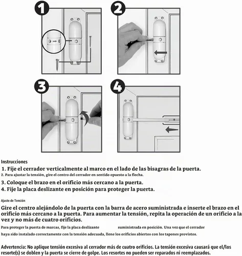 Vista 5 de Resorte de seguridad para puerta, marrón de Prime-Line Products KC17HD., KC10HD Diecast Construction, Easy to Install, Converts Hinged Doors to