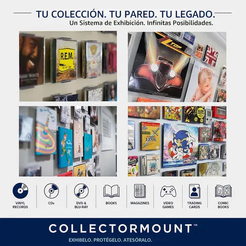 Vista 6 de CollectorMount Soporte para cómic, 5 unidades, soporte para cómics o exhibición de montaje en pared, invisible y ajustable Patented Adjustable
