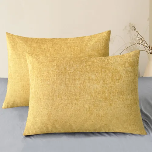 Vista 69 de CaliTime - Paquete de 2 fundas de almohada acogedoras para sofá, decoración del hogar, felpilla suave teñida sólida, 16 x 16 pulgadas, marrón Marrón
