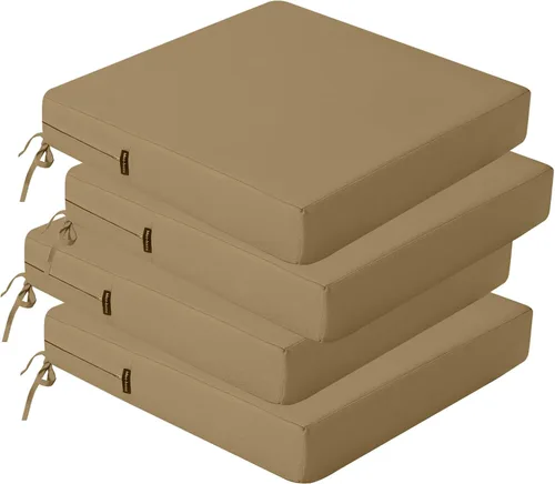 Vista 27 de idee-home Juego de 2 cojines para sillas de exterior, cojines de asiento impermeables para muebles de patio, almohadilla de repuesto para silla