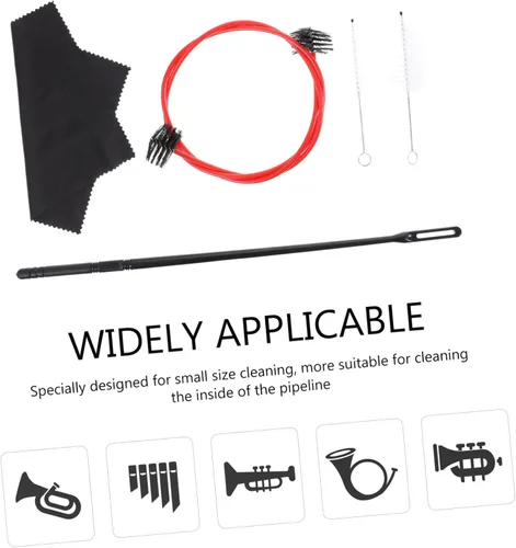 Vista 4 de FAVOMOTO 3sets Trumpet Cleaning Brush Kit Flexible Design Trumpet Maintenance Tool for Wind Instruments Non-deforming and Tear-Resistant Cleaning
