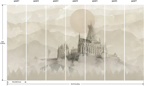 Vista 2 de RoomMates RMK12279M - Papel pintado adhesivo para pared, diseño de mural de Harry Potter Castillo de Hogwarts