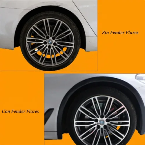 Vista 6 de TuTuYa Guardabarros para guardabarros, 4.9 pies/4.9 ft, extensión universal para guardabarros de rueda de automóvil, bengalas de moldura