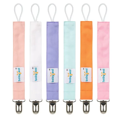 Vista 19 de Babygoal 6PBM05-HZ Juego de 6 prendedores para chupón para niños y niñas, se adaptan a la mayoría de los estilos de chupones y juguetes de dentición