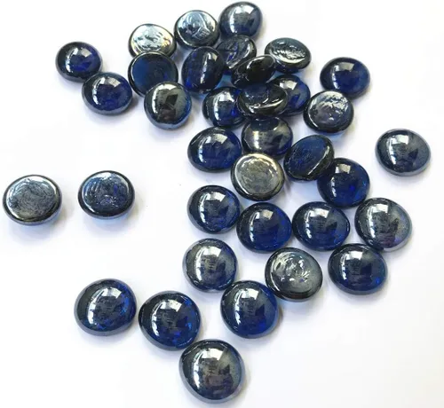 Vista 7 de Piedra preciosa de cristal, guijarros planos de canicas de 1 libra para rellenos de jarrones, dispersión de mesa, pecera de acuario, decoración