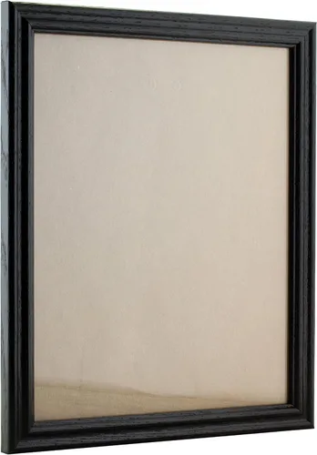 Vista 2 de Marcos anchos para foto o póster 200ASHBK de 0.75 pulgadas de ancho con acabado de grano de madera, de Craig Frames