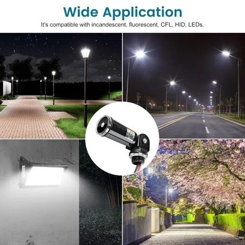 Vista 5 de Sensor de Fotocélula para Exteriores, Control de Iluminación de Conducción Montaje Giratorio de Atardecer a Amanecer, Interruptor de Sensor