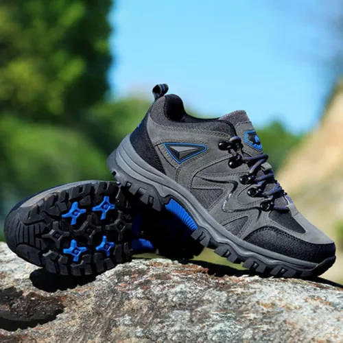 Vista 8 de Harssidanzar Zapatos de senderismo para hombre, ligeros, transpirables, para exteriores, zapatos de senderismo antideslizantes SM252